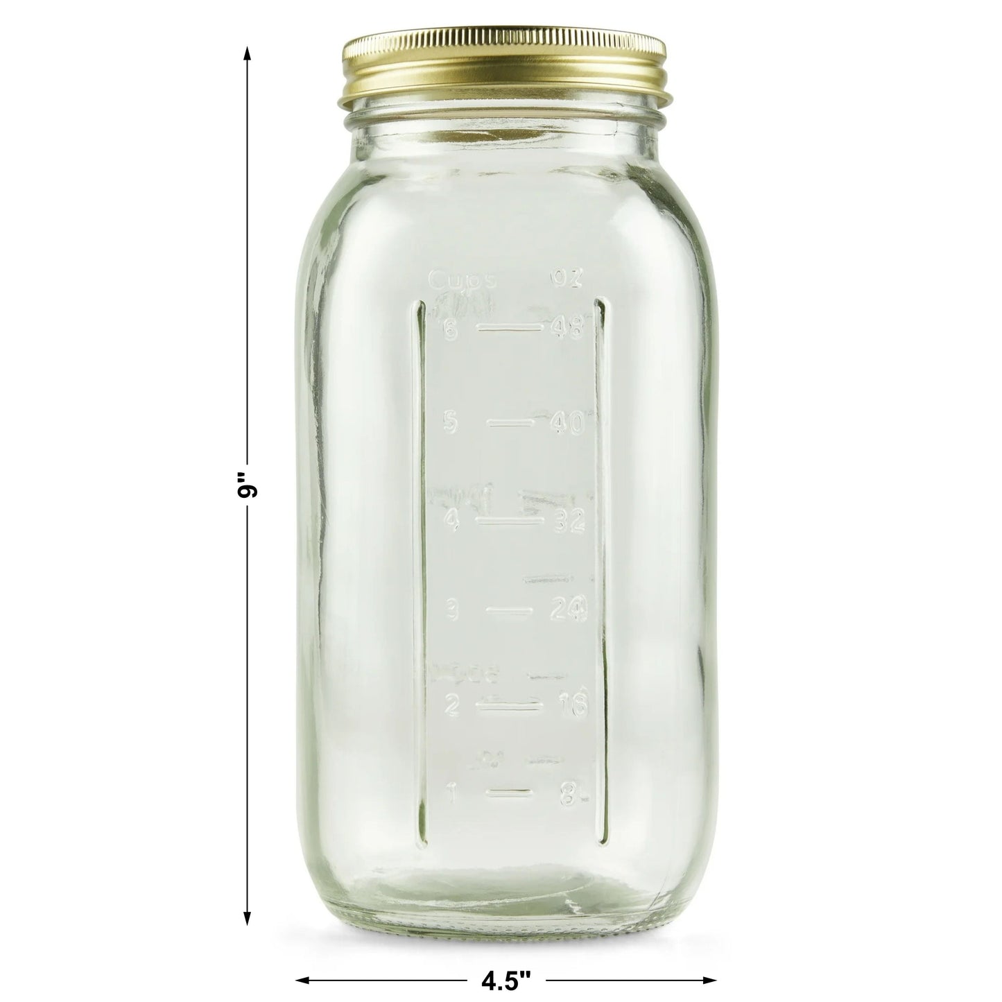 6-Pack Extra Large Glass Jars for Home Canning and Pantry Storage