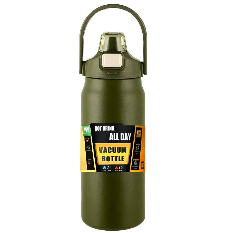 Outdoor Thermos Portable 304 Stainless Steel Thermal Vacuum Flasks Cold and Hot with Straw