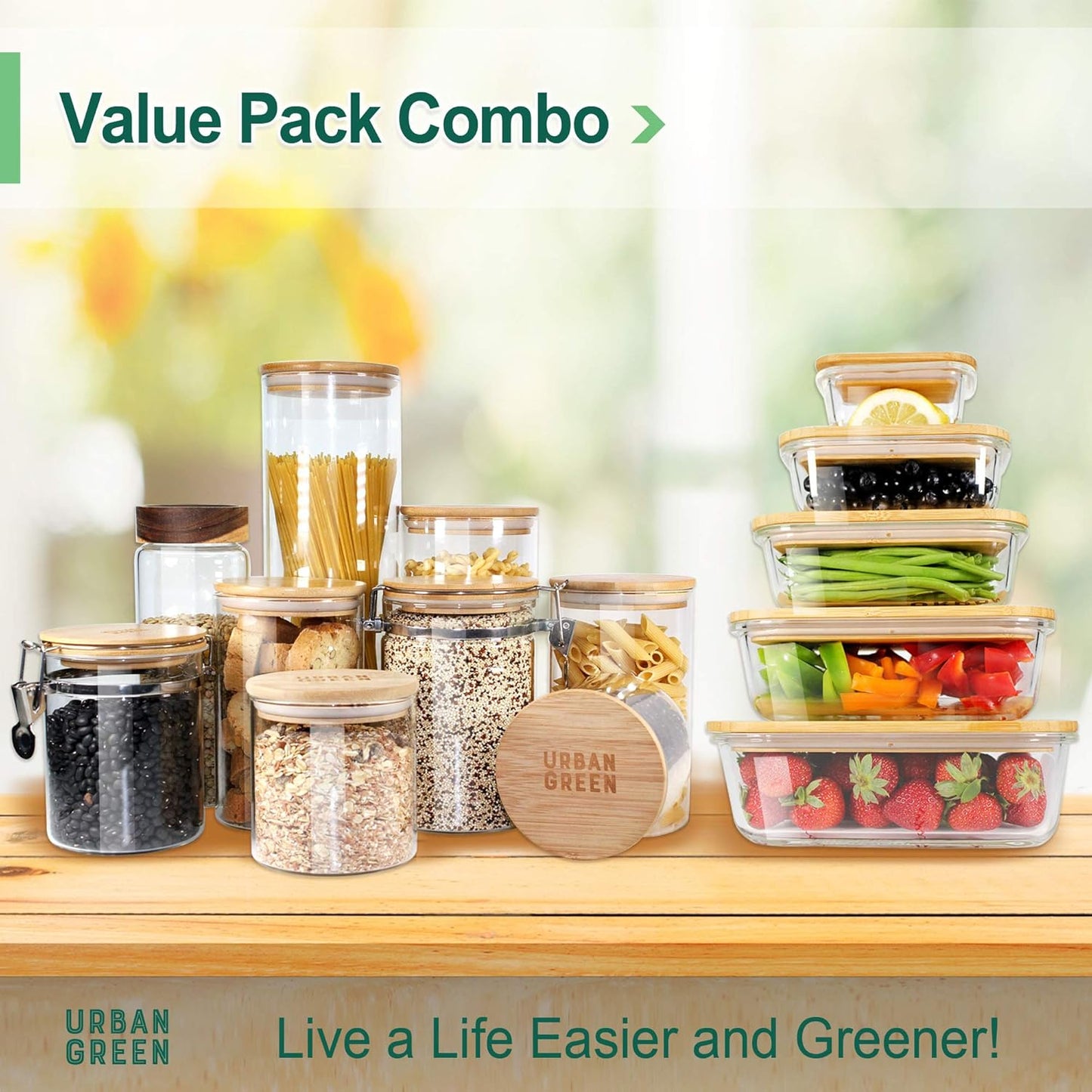 Glass Jars with Airtight Lids with Locking Lids