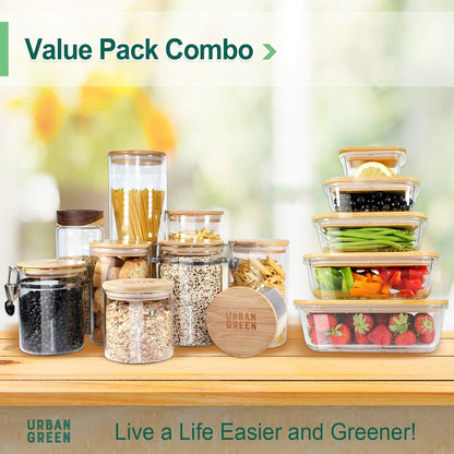 Glass Jars with Airtight Lids with Locking Lids