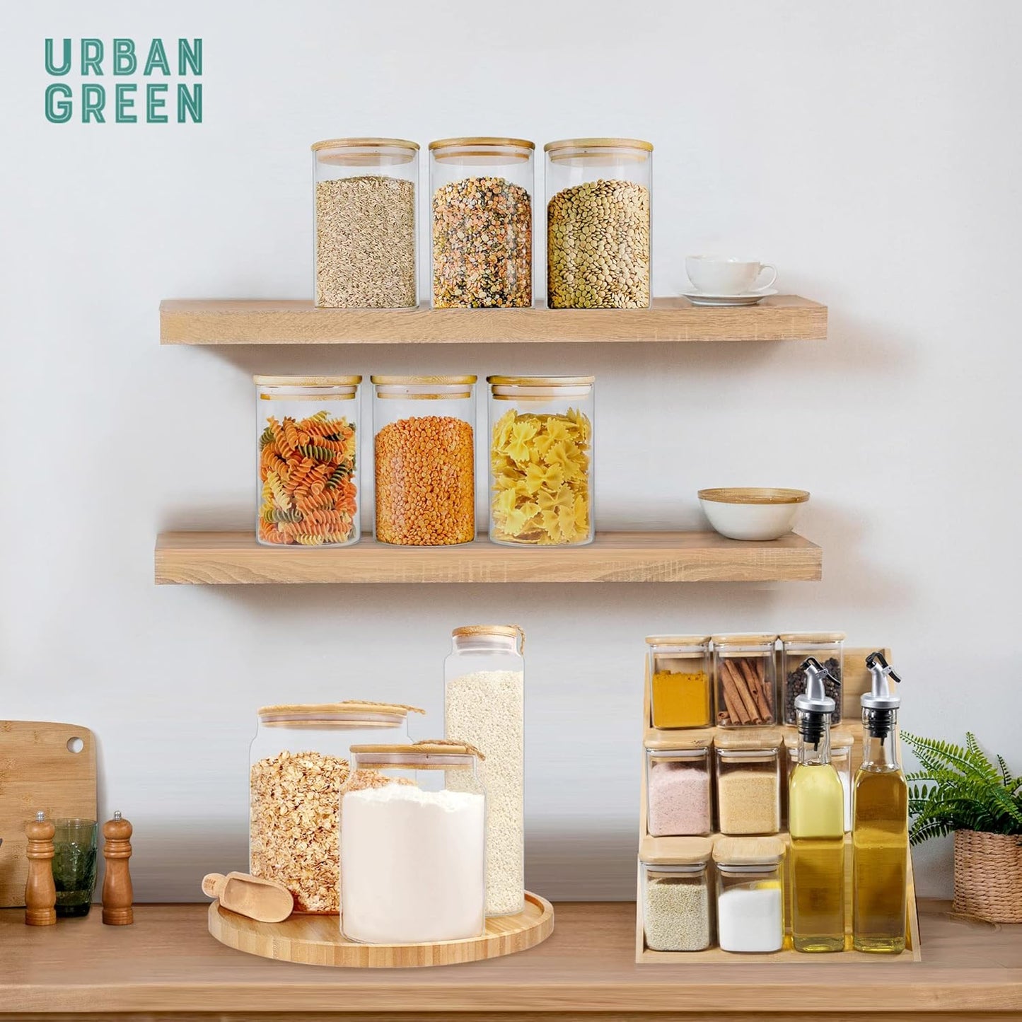 Glass Jars with Airtight Lids with Locking Lids