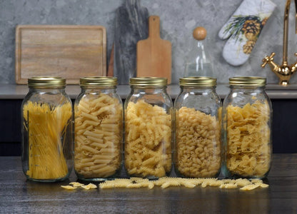 6-Pack Extra Large Glass Jars for Home Canning and Pantry Storage