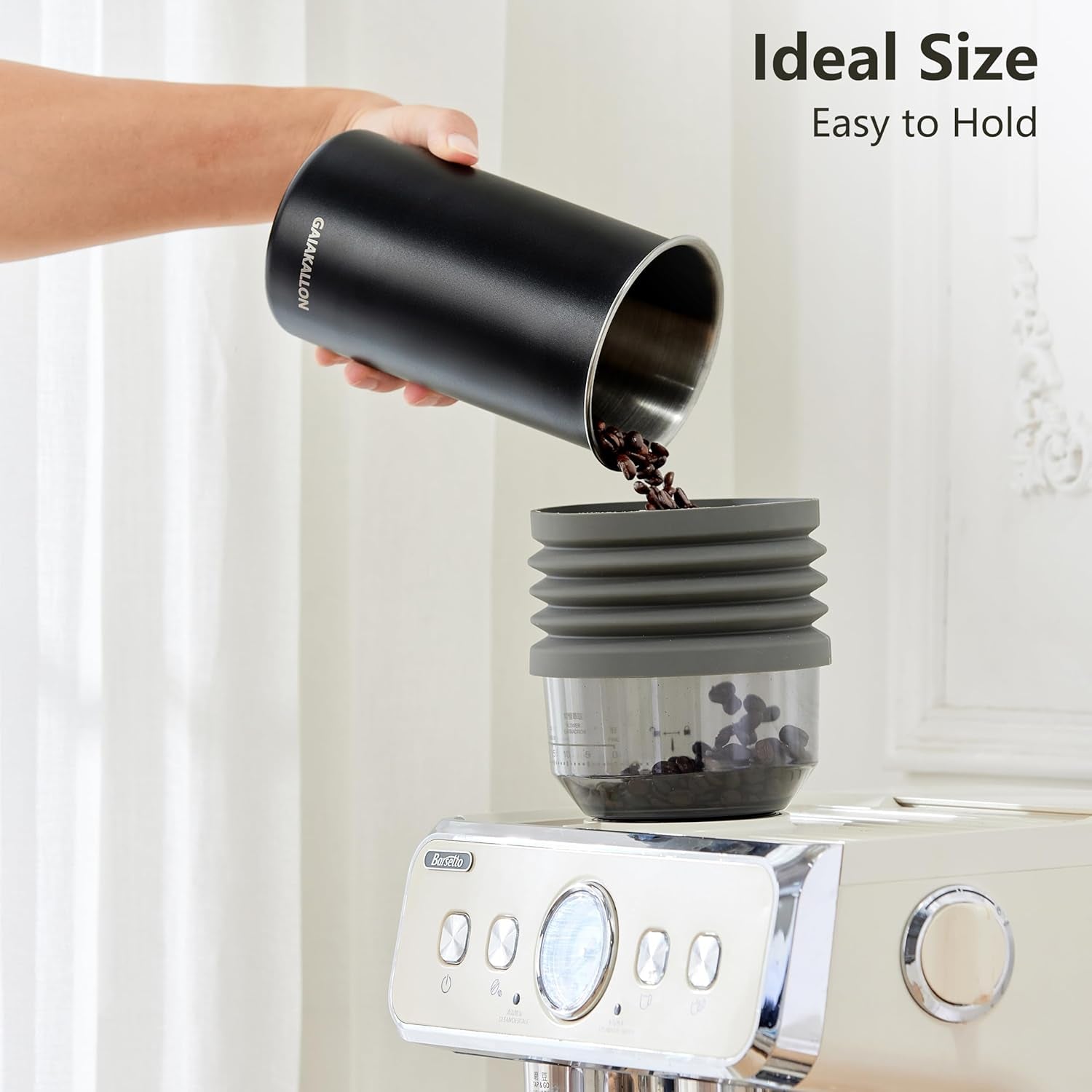 Stainless Steel Airtight Coffee,Vacuum Coffee Canister,for 12Oz, 34 Fl.Oz