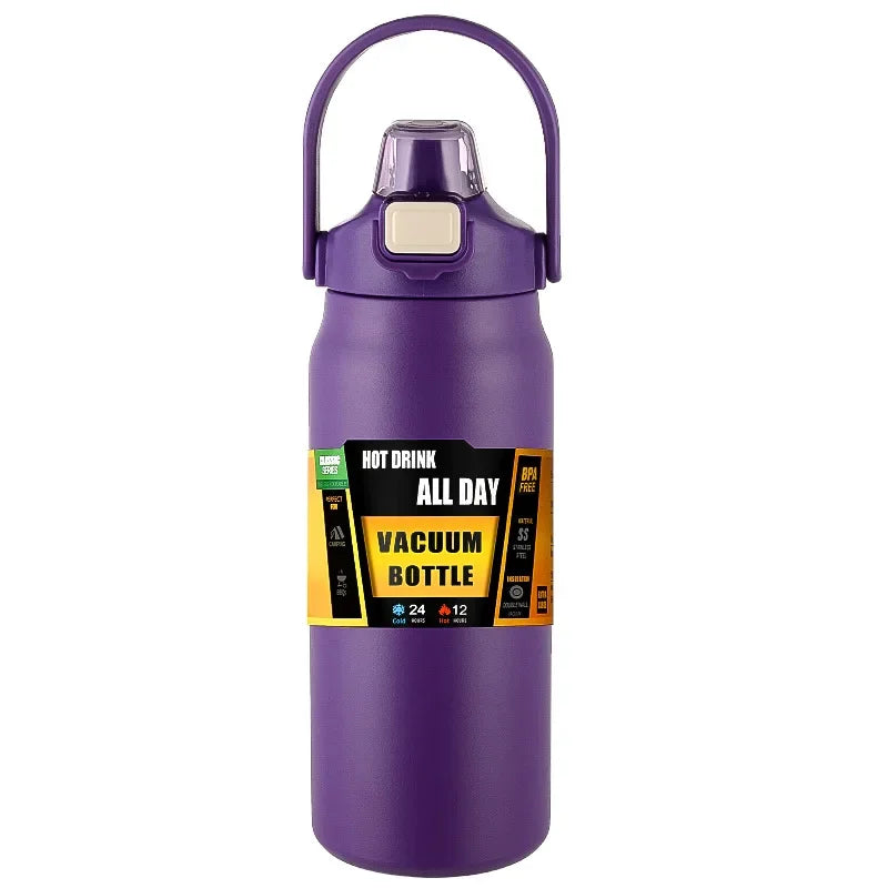 Outdoor Thermos Portable 304 Stainless Steel Thermal Vacuum Flasks Cold and Hot with Straw