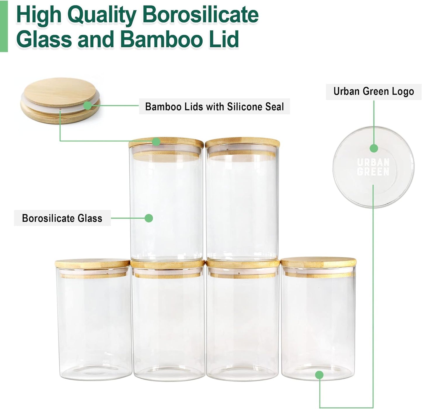 Glass Jars with Airtight Lids with Locking Lids