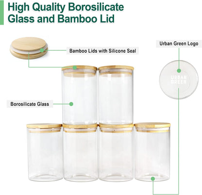Glass Jars with Airtight Lids with Locking Lids