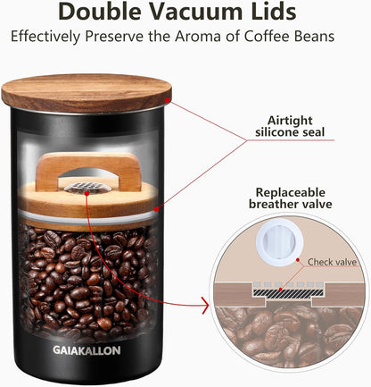 Stainless Steel Airtight Coffee,Vacuum Coffee Canister,for 12Oz, 34 Fl.Oz