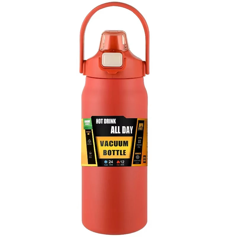 Outdoor Thermos Portable 304 Stainless Steel Thermal Vacuum Flasks Cold and Hot with Straw