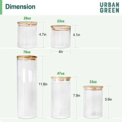 Glass Jars with Airtight Lids with Locking Lids